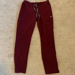 M Burgundy Yola Skinny Scrub Pants